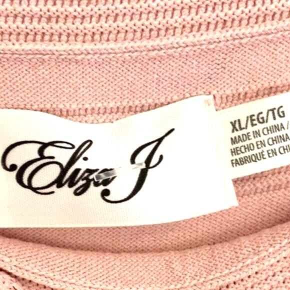 Eliza J Off Shoulder Dress XL Blush Pink Shift A Line Ribbed Knit Coastal Party - Picture 3 of 5